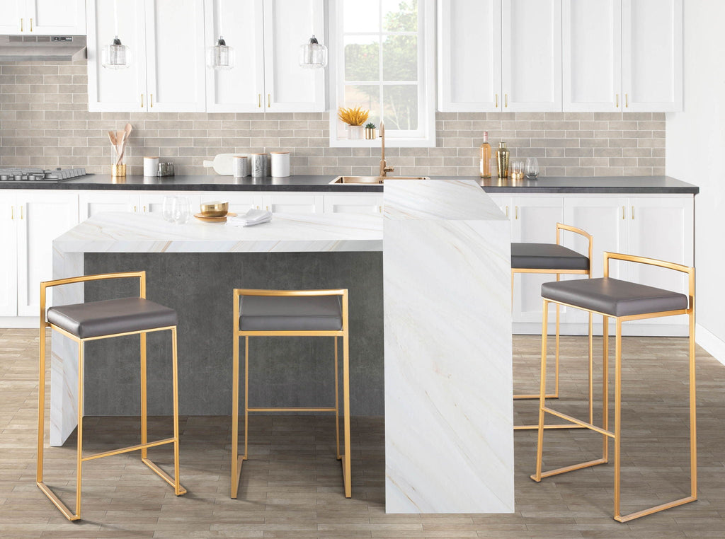 Fuji Contemporary Stackable Bar Stools, 2 or 3 Pieces