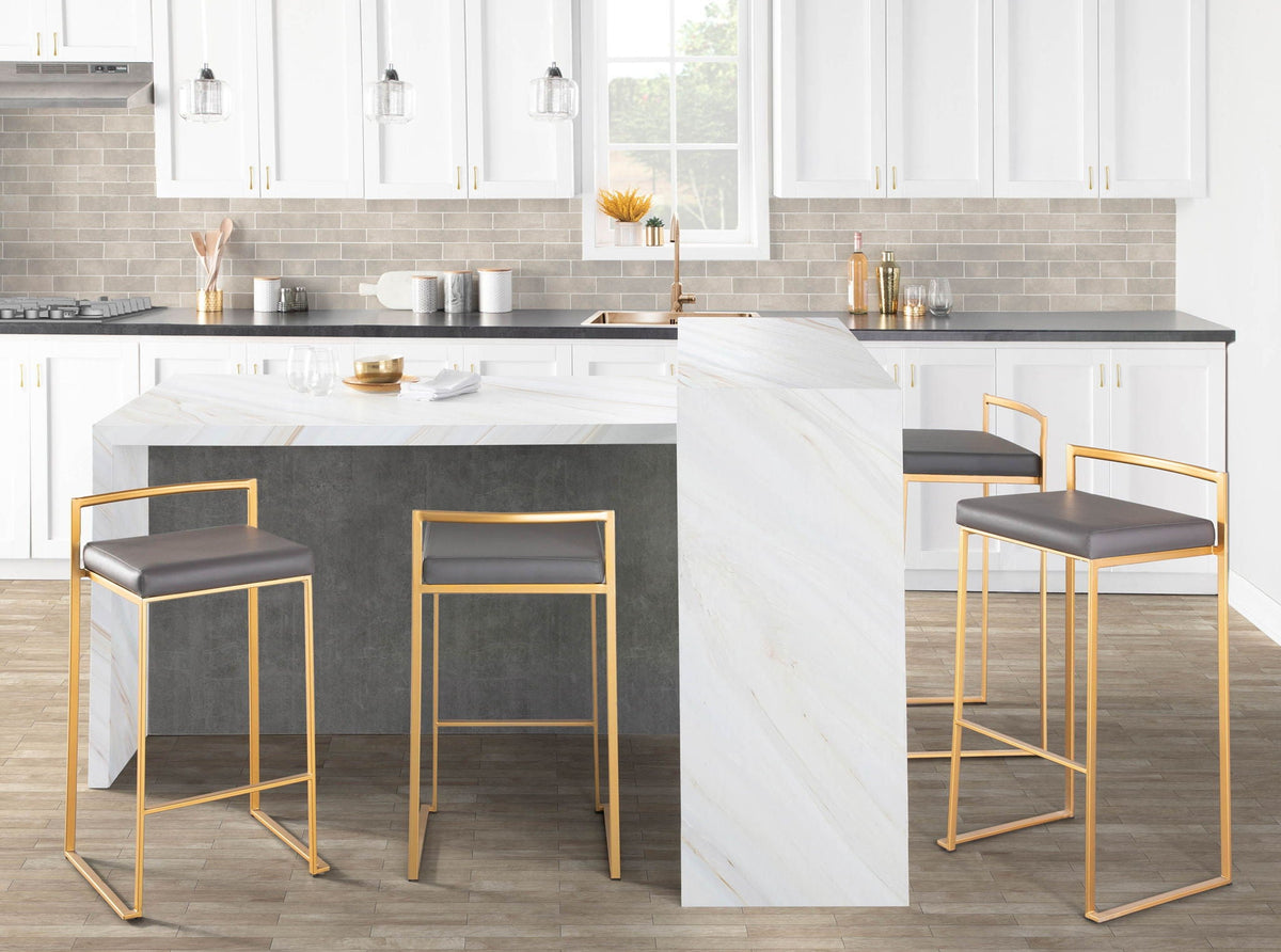 Fuji Contemporary Stackable Bar Stools, 2 or 3 Pieces