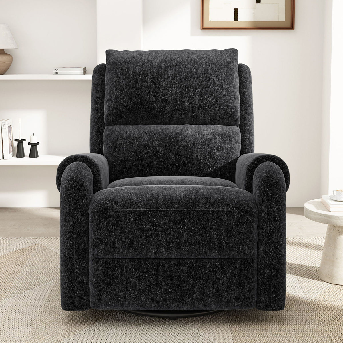 Swivel Rocker Recliner with 8-Mode Massage and Side Pocket