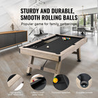VEVOR 7 ft Pool Table | Black Cloth & Wood-Look Finish