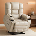 Large Dual Motor Power Lift Recliner With Massage And Heat