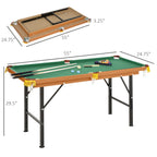 55 in Folding Pool Table | Green Cloth & Accessories