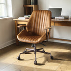 Hamilton Adjustable Top-Grain Leather Swivel Office Chair