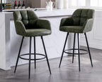 Modern Bar Stools Set of Two with Backrest Arms