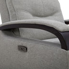 Fabric Power Swivel Glider Rocker Recliner Chair Light Grey