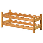 2-Tier 12 Bottles Bamboo Storage Shelf Wine Rack