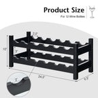 2-Tier 12 Bottles Bamboo Storage Shelf Wine Rack