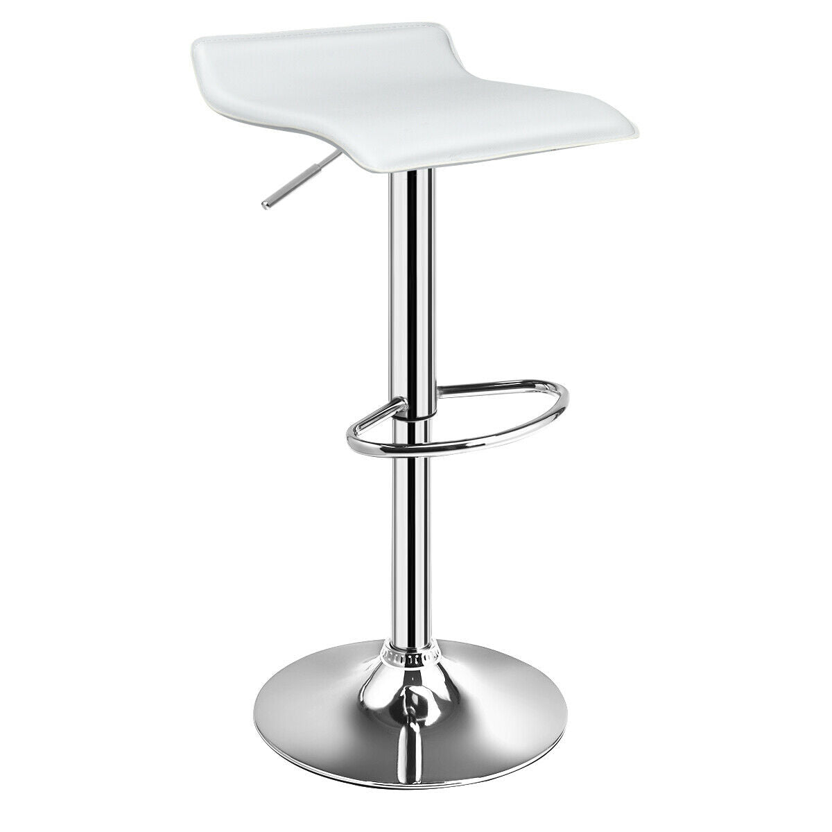 Adjustable PU Leather Backless Bar Stools - Set of 2