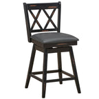 2-Piece Swivel Counter-Height Bar Stools with Rubberwood Legs