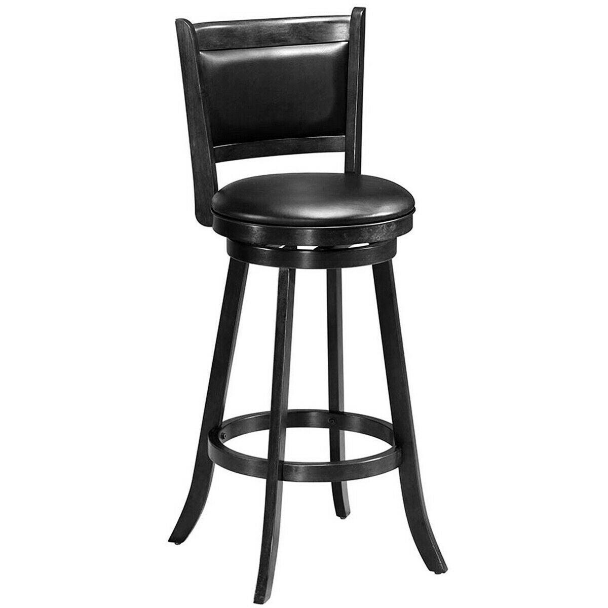 2-Piece Swivel Bar Stools with Hardwood Frame