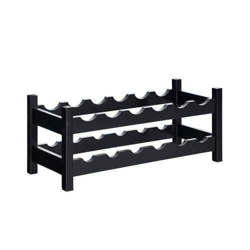 2-Tier 12 Bottles Bamboo Storage Shelf Wine Rack