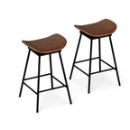 2-Piece Backless Swivel Bar Stools with Footrests