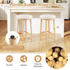 2-Piece White Boucle Upholstered Bar Stools