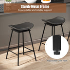 2-Piece Backless Swivel Bar Stools with Footrests