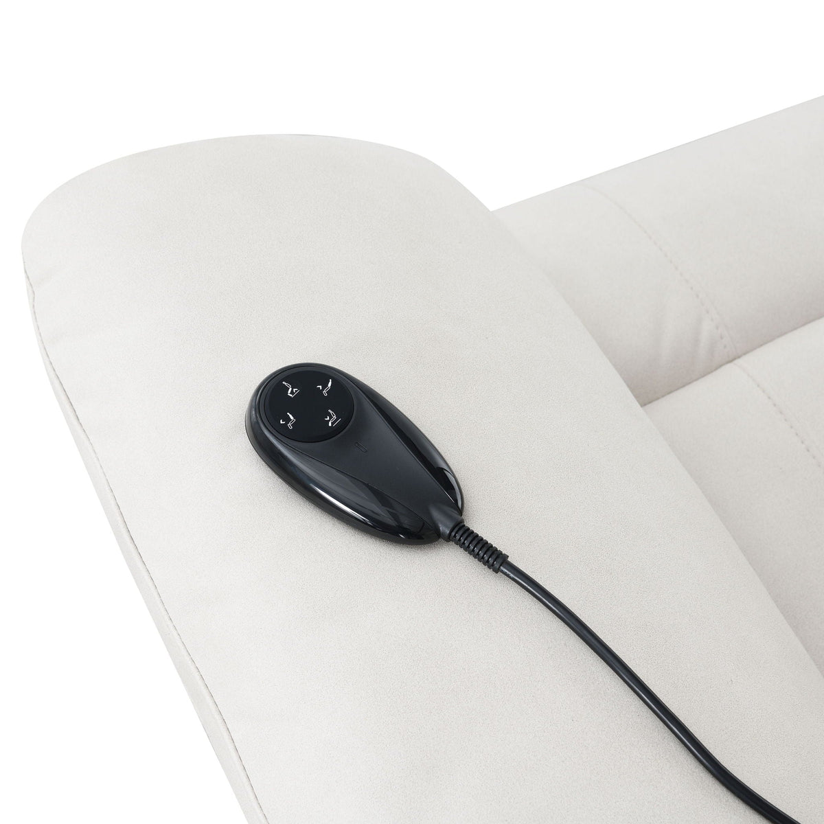 Chriki Beige Power Lift Recliner with Heat and Massage