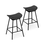 2-Piece Backless Swivel Bar Stools with Footrests