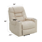 Nairi Ivory Power Lift Recliner with Heat and Massage