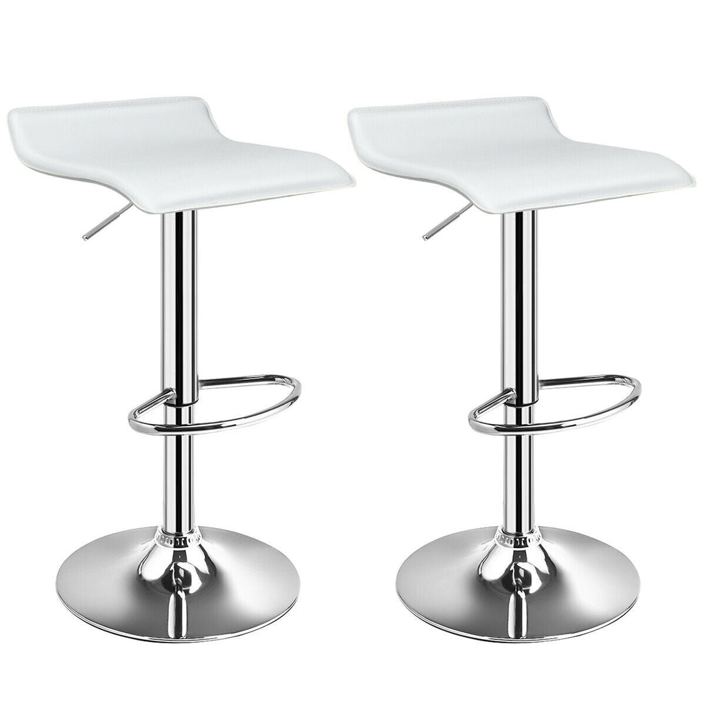 Adjustable PU Leather Backless Bar Stools - Set of 2