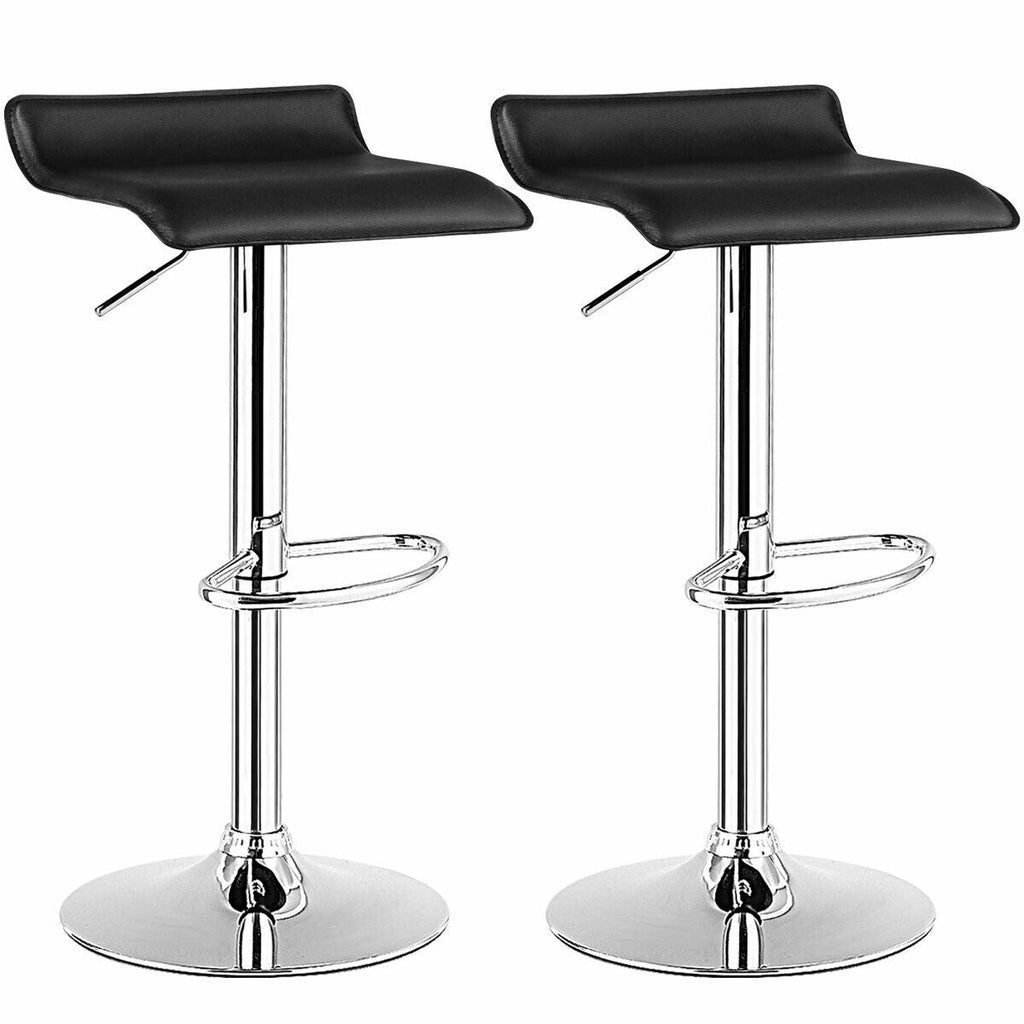 Adjustable PU Leather Backless Bar Stools - Set of 2