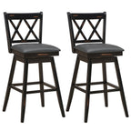2-Piece Swivel Counter-Height Bar Stools with Rubberwood Legs
