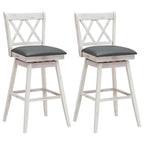 2-Piece Swivel Counter-Height Bar Stools with Rubberwood Legs