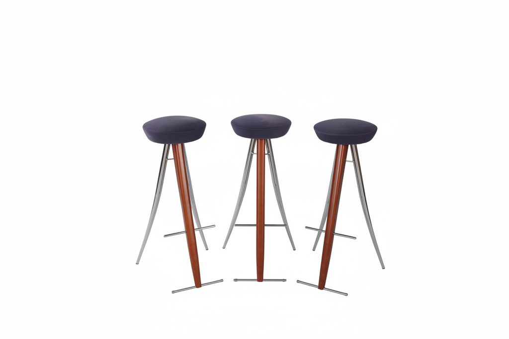 Enrico Bartolini Modernist Bar Stools | Set of 3