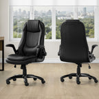 Adjustable High-Back Office Chair with Headrest and Flip-Up Armrests