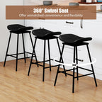 2-Piece Backless Swivel Bar Stools with Footrests