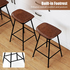 2-Piece Backless Swivel Bar Stools with Footrests