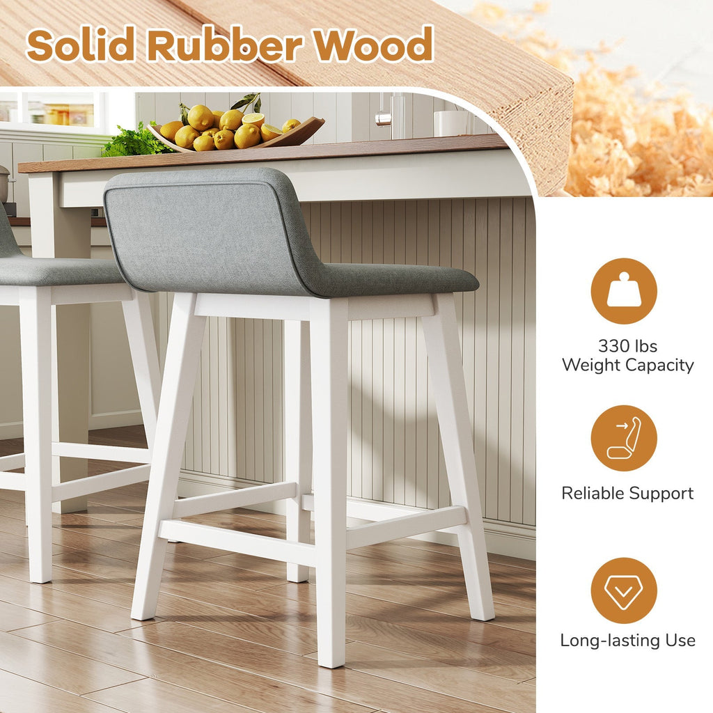 24 Inch Counter Height Bar Stools Set of 2 with Low Back
