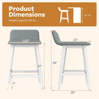 24 Inch Counter Height Bar Stools Set of 2 with Low Back
