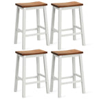 Saddle Bar Stools Set of 4 with Footrests, 24.5-Inch