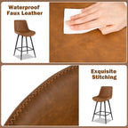 24 Inch Bar Stools Set of 4 with Backs and Footrests