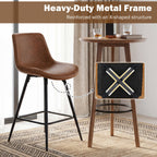 24 Inch Bar Stools Set of 4 with Backs and Footrests