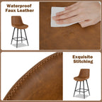 24 Inch Bar Stools Set of 2 with Backs and Footrests
