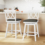 Counter Height Swivel Bar Stools with Upholstered Seat