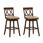 2-Piece Counter-Height Bar Stools with Backrests and Seat Cushions