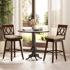 2-Piece Counter-Height Bar Stools with Backrests and Seat Cushions