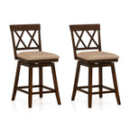 2-Piece Counter-Height Bar Stools with Backrests and Seat Cushions