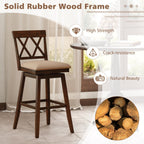 4-Piece Counter-Height Swivel Bar Stools with Linen Cushions