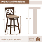 4-Piece Counter-Height Swivel Bar Stools with Linen Cushions