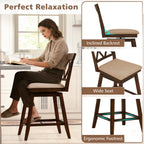 4-Piece Counter-Height Swivel Bar Stools with Linen Cushions