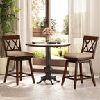 4-Piece Counter-Height Swivel Bar Stools with Linen Cushions