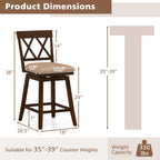 4-Piece Counter-Height Swivel Bar Stools with Linen Cushions