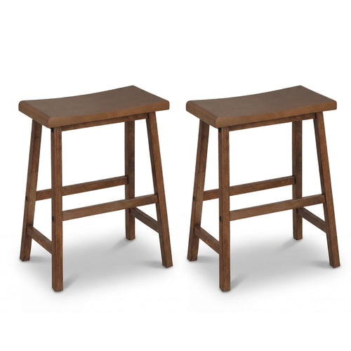 24" Backless Saddle-Seat Bar Stools, Set of 2