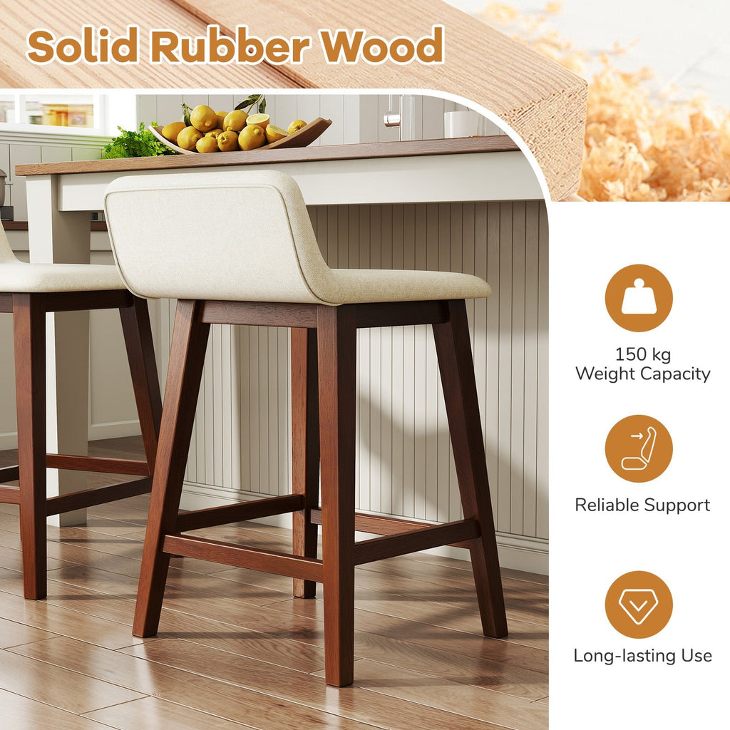 24 Inch Counter Height Bar Stools Set of 2 with Low Back