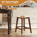 24 Inch Counter Height Bar Stools Set of 2 with Low Back