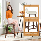 24 Inch Counter Height Bar Stools Set of 2 with Low Back