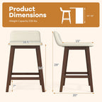 24 Inch Counter Height Bar Stools Set of 2 with Low Back