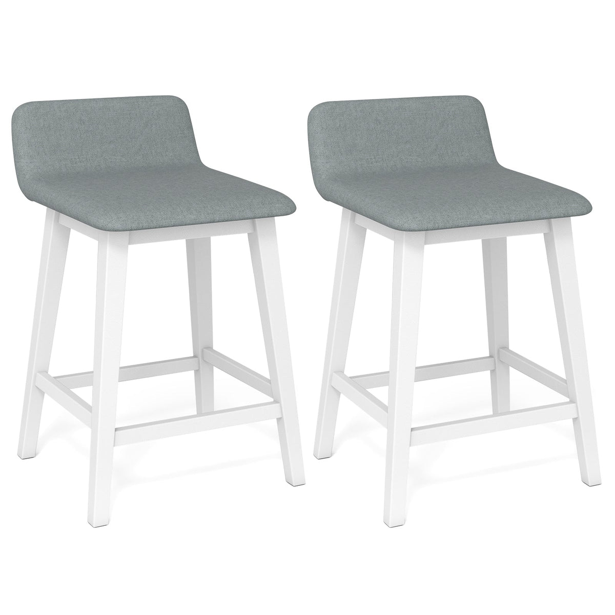 24 Inch Counter Height Bar Stools Set of 2 with Low Back